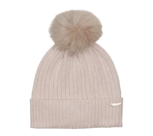 Metallic Ribbed Beanie Hat