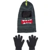 3D Knit Dino Ski Mask And Glove Set