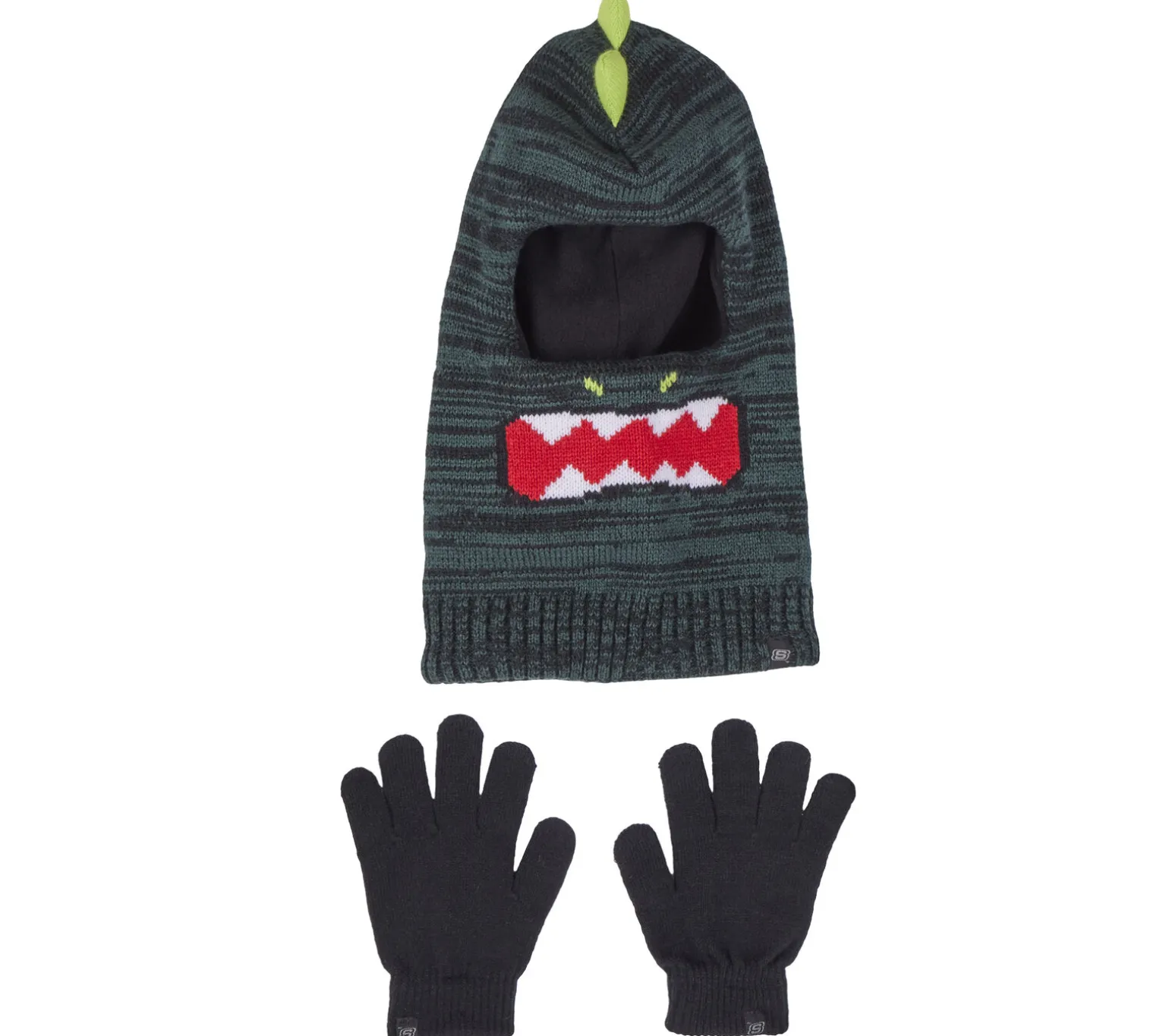 3D Knit Dino Ski Mask And Glove Set