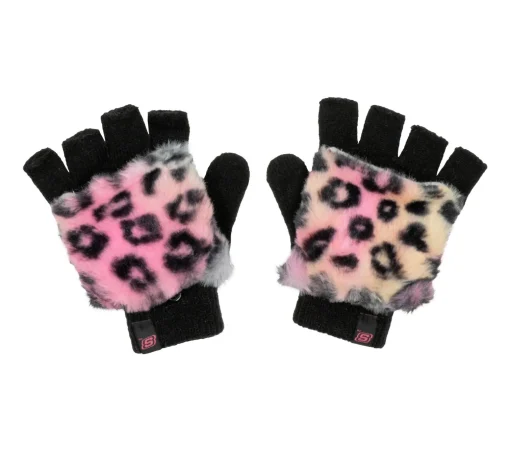 Leopard Kitty Faux Fur Mittens