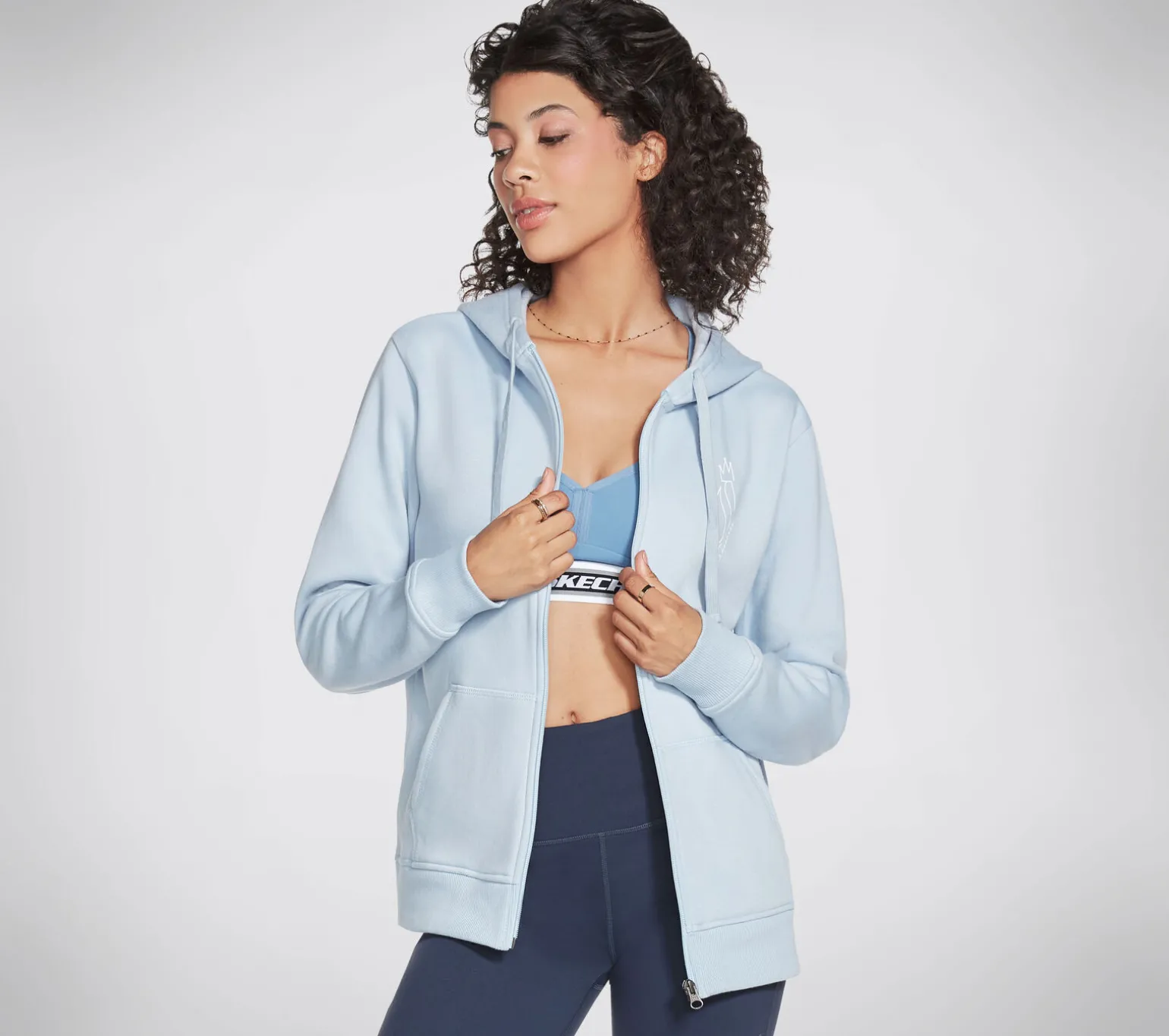 Skechers Apparel Diamond Crown Front Zip Hoodie